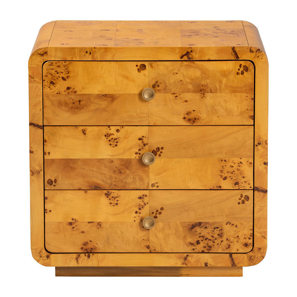 bali & pari - Netra Nightstand in Light Mappa Burl - KL-1569-Natural Burl Op1-Ebony-3DW-NS-BOXED view 3