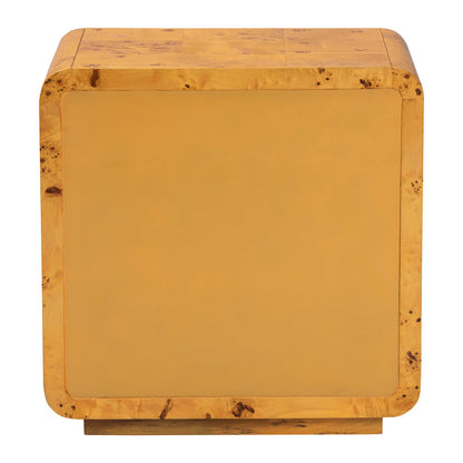 bali & pari - Netra Nightstand in Light Mappa Burl - KL-1569-Natural Burl Op1-Ebony-3DW-NS-BOXED view 5