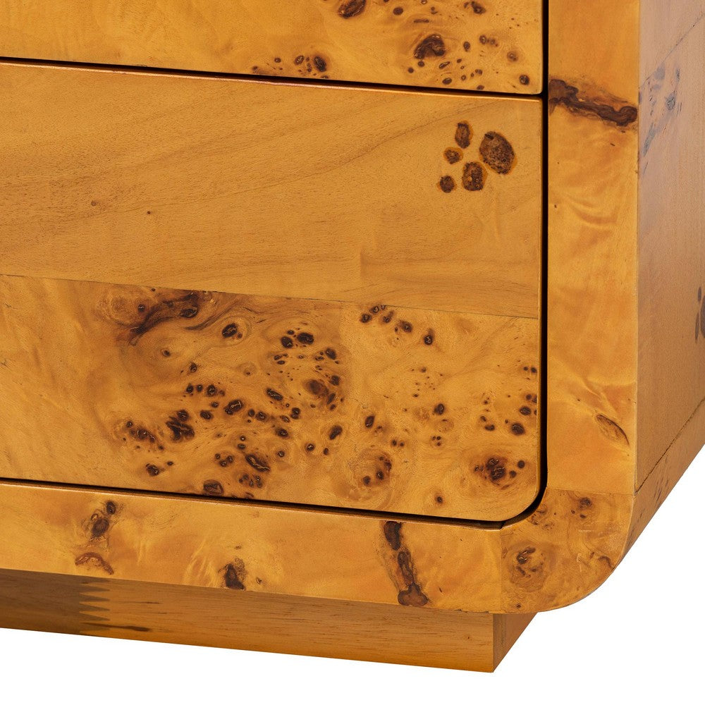 bali & pari - Netra Nightstand in Light Mappa Burl - KL-1569-Natural Burl Op1-Ebony-3DW-NS-BOXED view 7