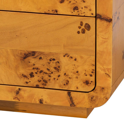 bali & pari - Netra Nightstand in Light Mappa Burl - KL-1569-Natural Burl Op1-Ebony-3DW-NS-BOXED view 7