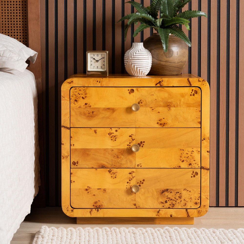 bali & pari - Netra Nightstand in Light Mappa Burl - KL-1569-Natural Burl Op1-Ebony-3DW-NS-BOXED view 9