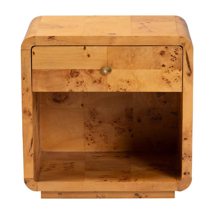 bali & pari - Netra Nightstand in Light Mappa Burl - KL-1570-Natural Burl Op1-Ebony-NS-BOXED view 3