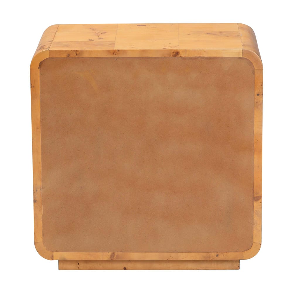 bali & pari - Netra Nightstand in Light Mappa Burl - KL-1570-Natural Burl Op1-Ebony-NS-BOXED view 5
