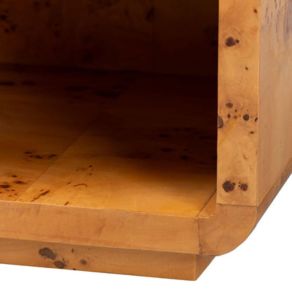bali & pari - Netra Nightstand in Light Mappa Burl - KL-1570-Natural Burl Op1-Ebony-NS-BOXED view 7