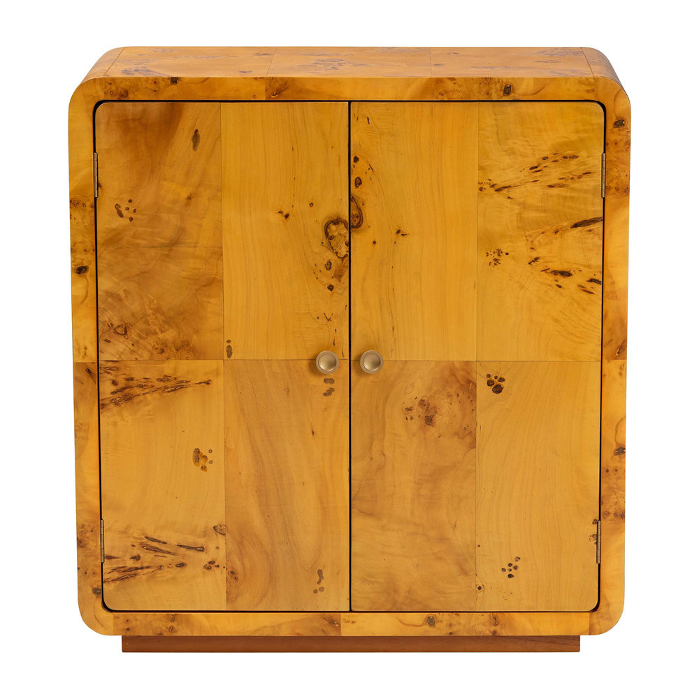 bali & pari - Netra Storage Cabinet in Light Mappa Burl - KL-1573-Natural Burl Op1-Ebony-Sideboard-BOXED view 3