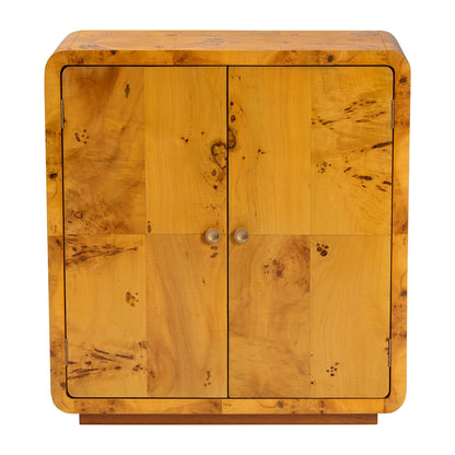 bali & pari - Netra Storage Cabinet in Light Mappa Burl - KL-1573-Natural Burl Op1-Ebony-Sideboard-BOXED view 3