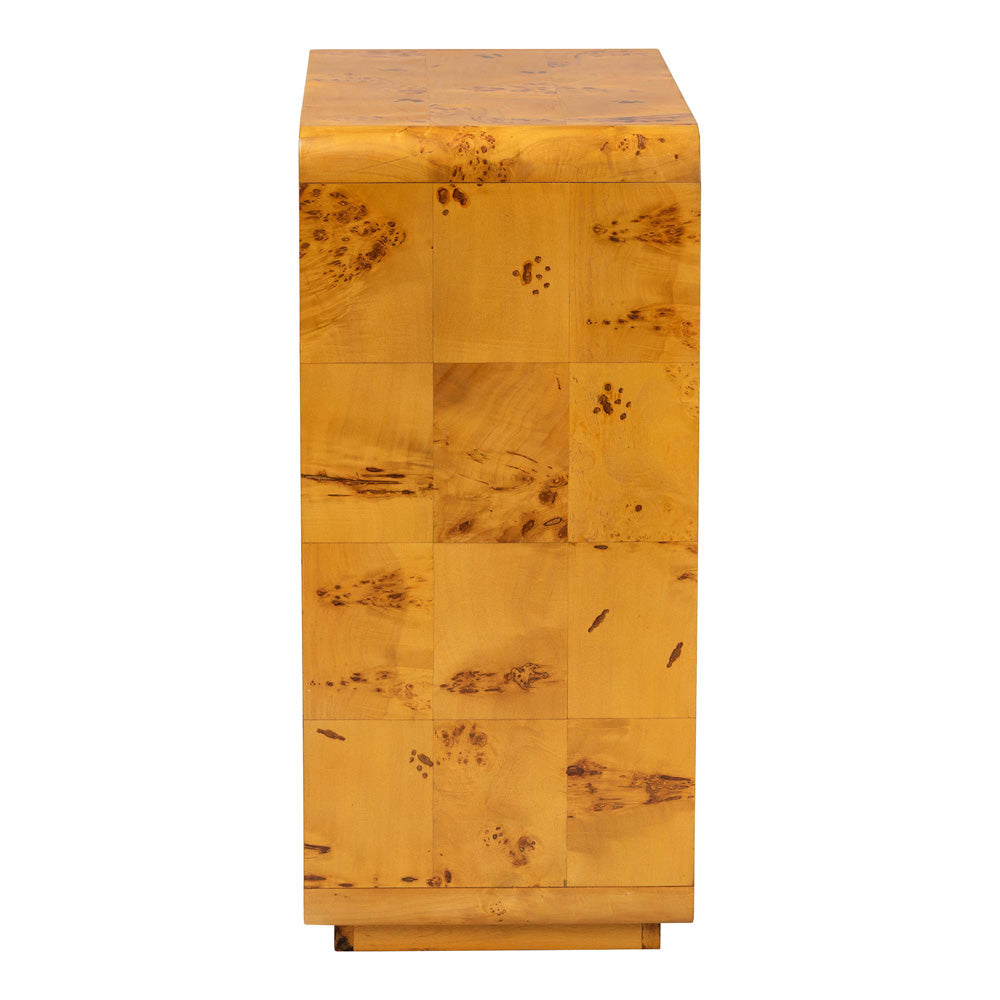 bali & pari - Netra Storage Cabinet in Light Mappa Burl - KL-1573-Natural Burl Op1-Ebony-Sideboard-BOXED view 4