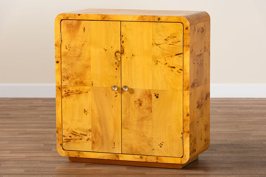 bali & pari - Netra Storage Cabinet in Light Mappa Burl - KL-1573-Natural Burl Op1-Ebony-Sideboard-BOXED view 10