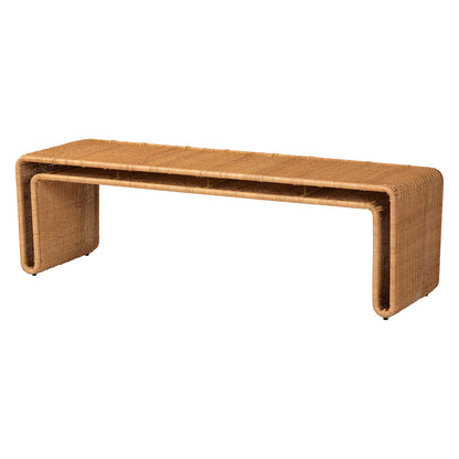 bali & pari - Nevada Bench in Light Honey - Nevada-Light Honey Rattan-Bench view 1