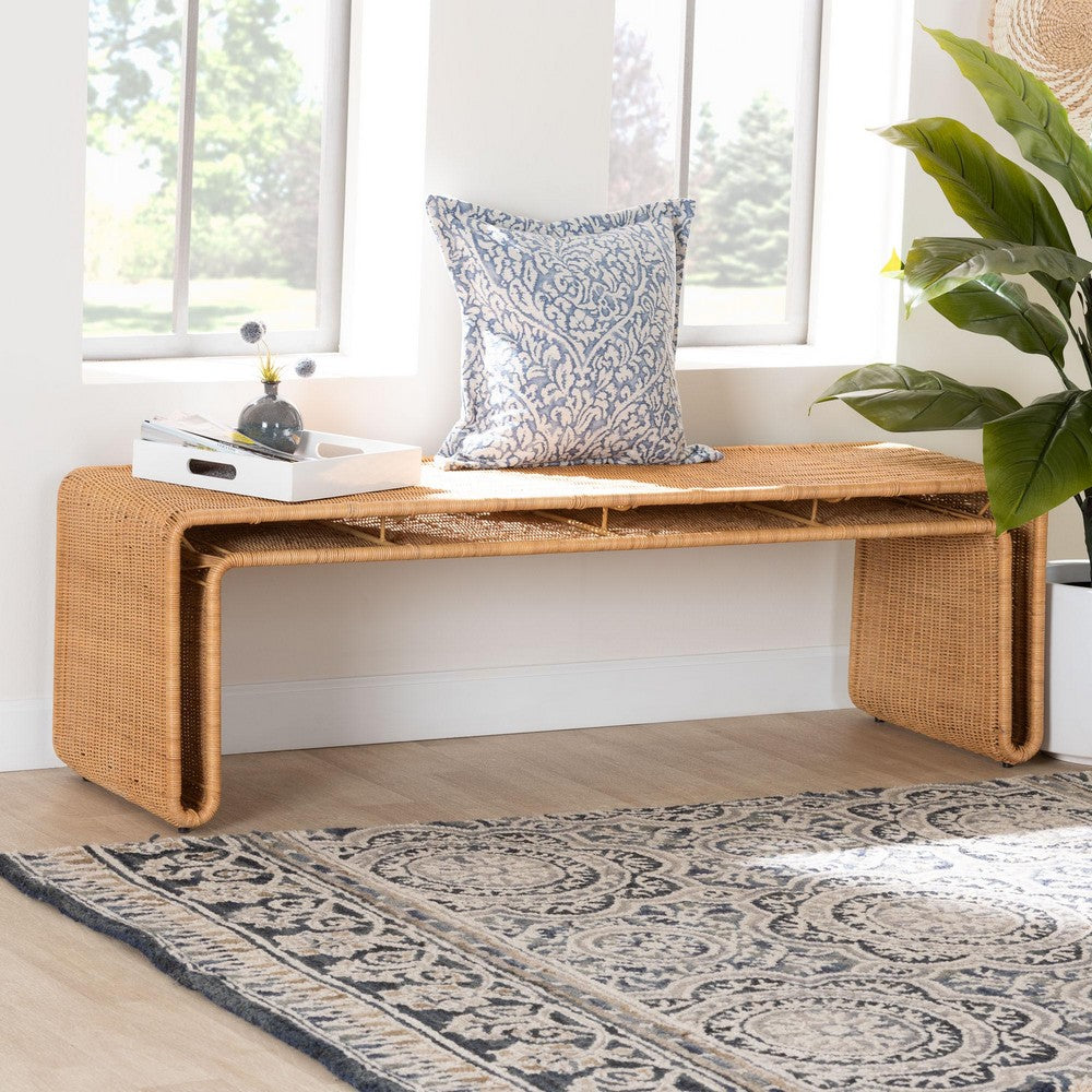 bali & pari - Nevada Bench in Light Honey - Nevada-Light Honey Rattan-Bench view 6