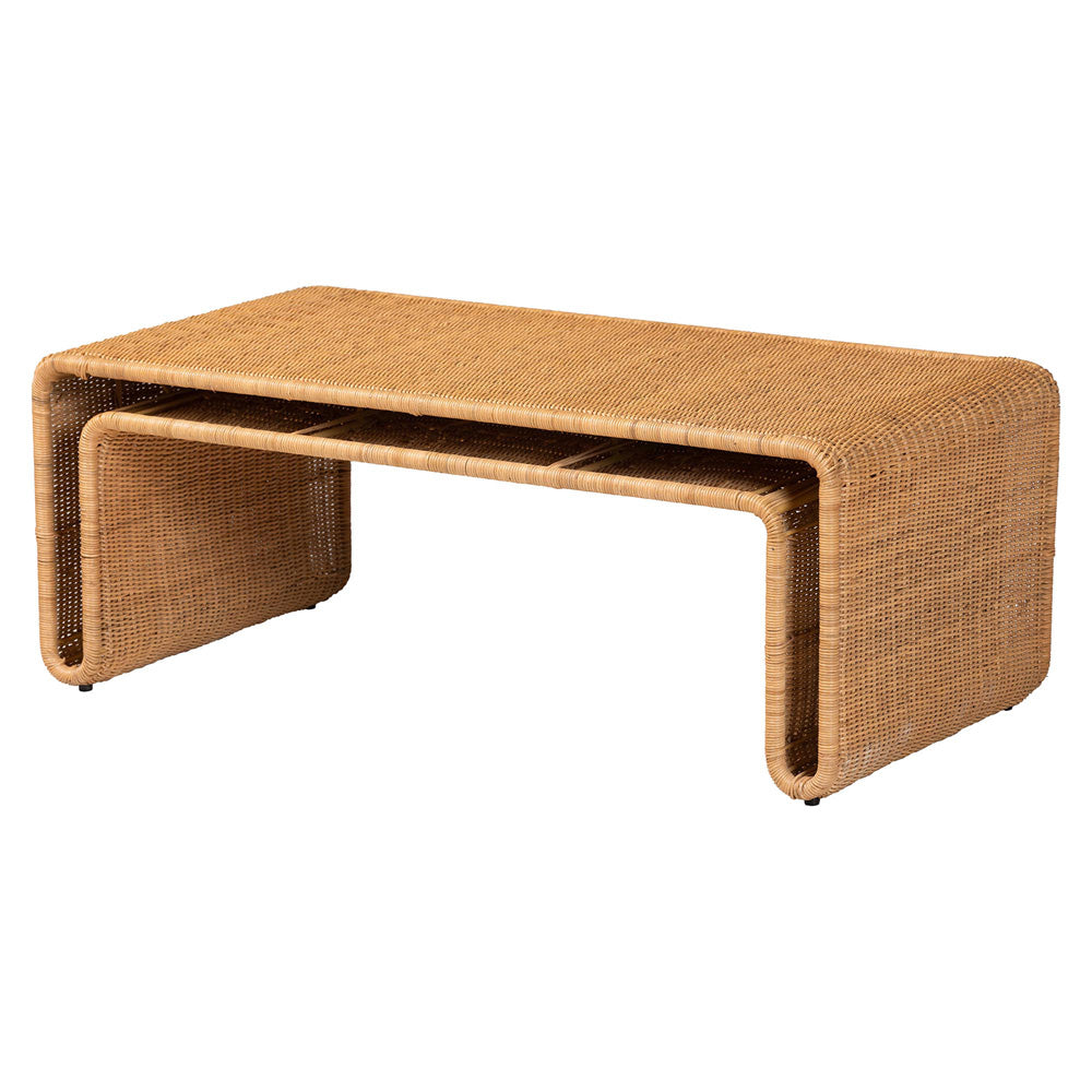 bali & pari - Nevada Coffee Table in Light Honey - Nevada-Light Honey Rattan-CT view 1