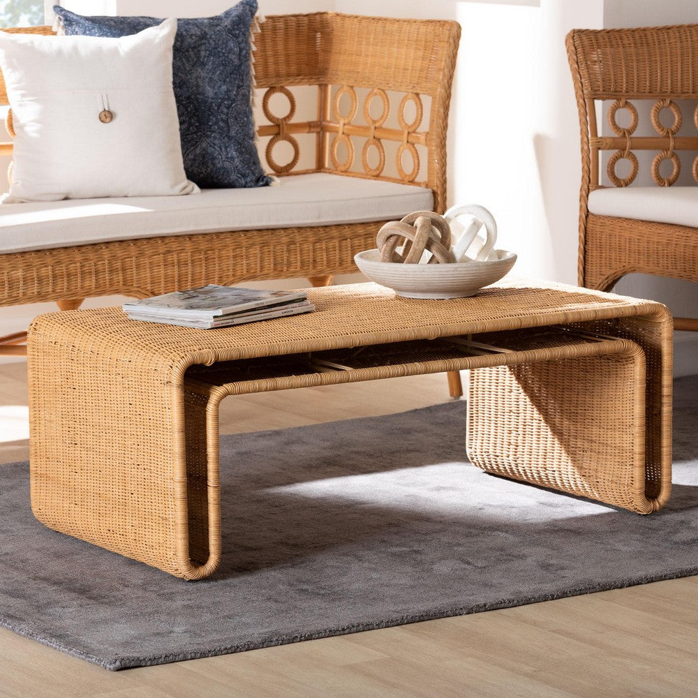 bali & pari - Nevada Coffee Table in Light Honey - Nevada-Light Honey Rattan-CT view 6