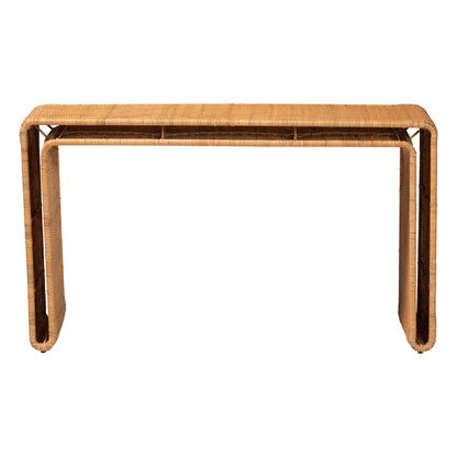 bali & pari - Nevada Console Table in Light Honey - Nevada-Light Honey Rattan-Console Table view 2