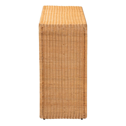 bali & pari - Nevada Console Table in Light Honey - Nevada-Light Honey Rattan-Console Table view 3
