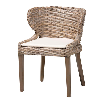 bali & pari - Niesha Dining Chair in Kubu Grey/Rustic Taupe - MD-39222-Kubu Grey/Natural Rattan-DC view 1
