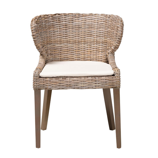 bali & pari - Niesha Dining Chair in Kubu Grey/Rustic Taupe - MD-39222-Kubu Grey/Natural Rattan-DC view 2