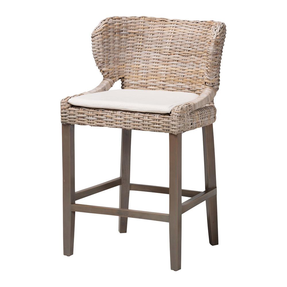 bali & pari - NieshaCounter Stool in Greywashed/Grey - MD-39928-Luca Grey/NT Rattan-Cushion-CS view 1