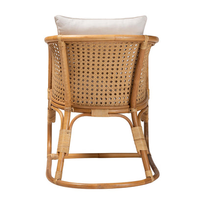 bali & pari - Niko Arm Chair in Light Honey/White - DCWH10010-Light Honey Rattan-Niko Chair view 4
