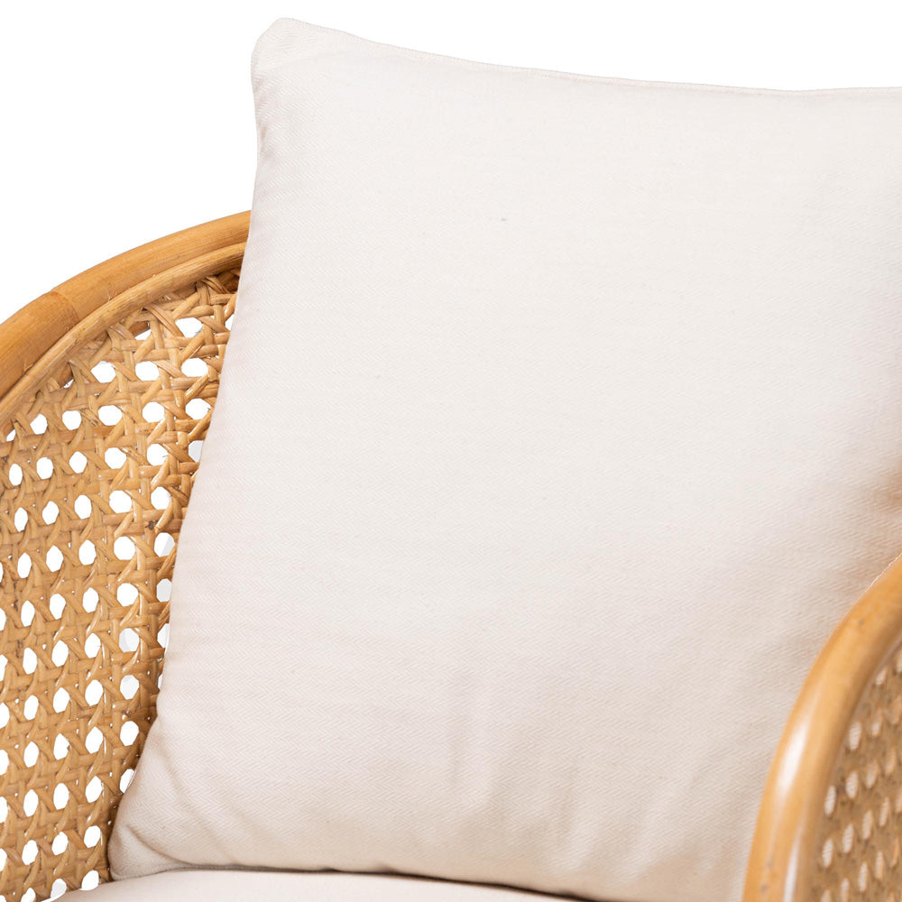 bali & pari - Niko Arm Chair in Light Honey/White - DCWH10010-Light Honey Rattan-Niko Chair view 5