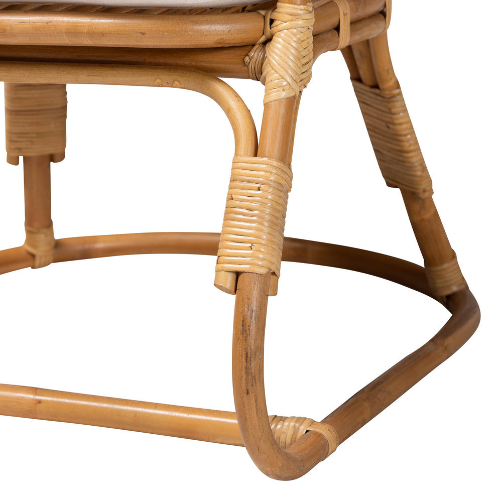 bali & pari - Niko Arm Chair in Light Honey/White - DCWH10010-Light Honey Rattan-Niko Chair view 6