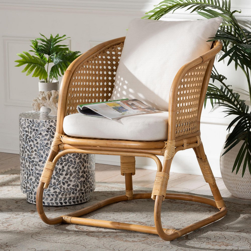 bali & pari - Niko Arm Chair in Light Honey/White - DCWH10010-Light Honey Rattan-Niko Chair view 8