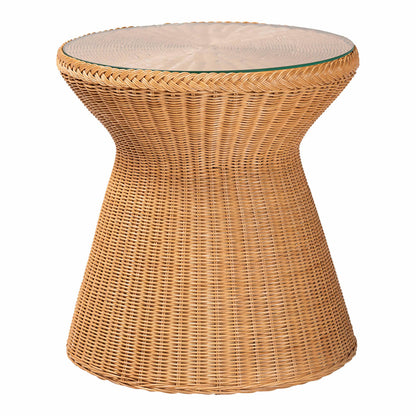 bali & pari - Nina End Table in Natural Rattan - Nina-Light Honey Rattan-ET view 1