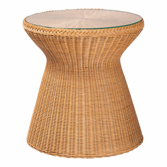 bali & pari - Nina End Table in Natural Rattan - Nina-Light Honey Rattan-ET view 1