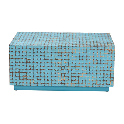 bali & pari - Nitza Coffee Table in Blue - Piedras-Blue Coconut Tiled-CT view 2
