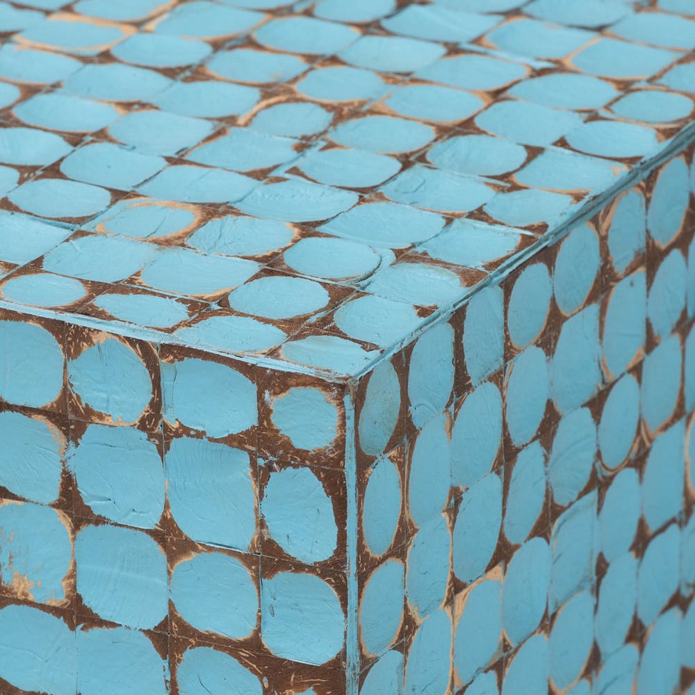 bali & pari - Nitza Coffee Table in Blue - Piedras-Blue Coconut Tiled-CT view 4