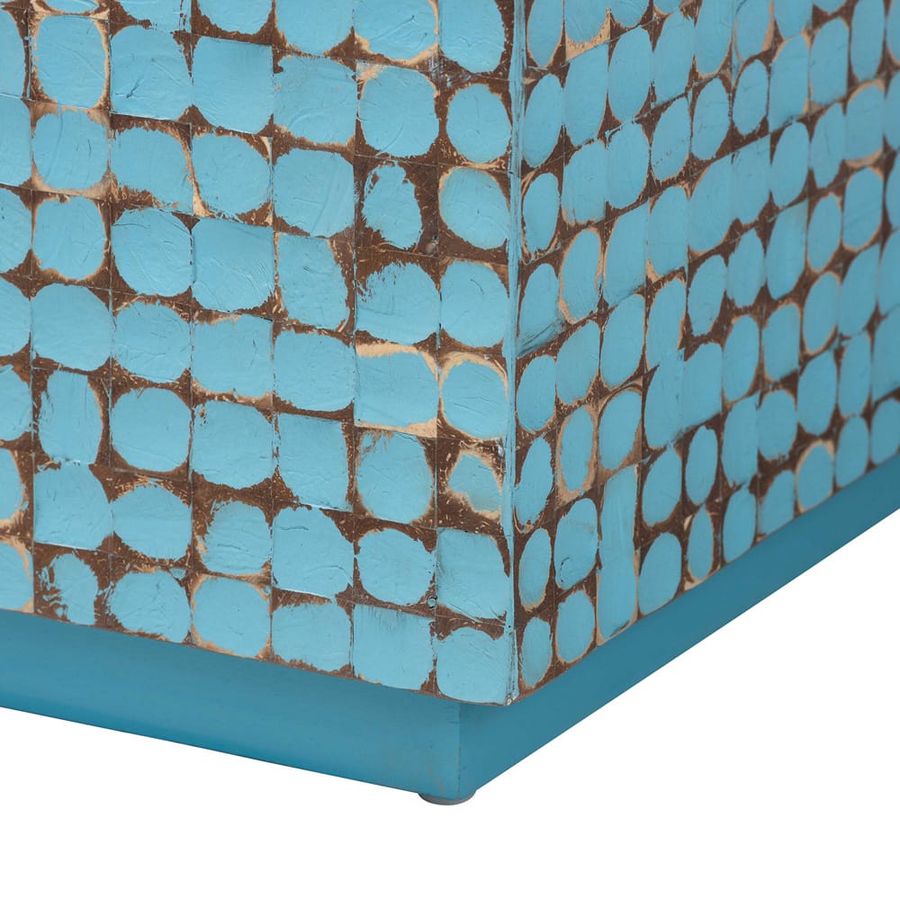 bali & pari - Nitza Coffee Table in Blue - Piedras-Blue Coconut Tiled-CT view 5