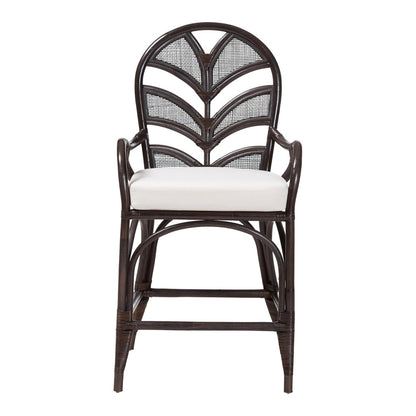 bali & pari - NivenCounter Stool in Espresso - Niven-Rattan/Coffee Bean-Cushion-CS view 2