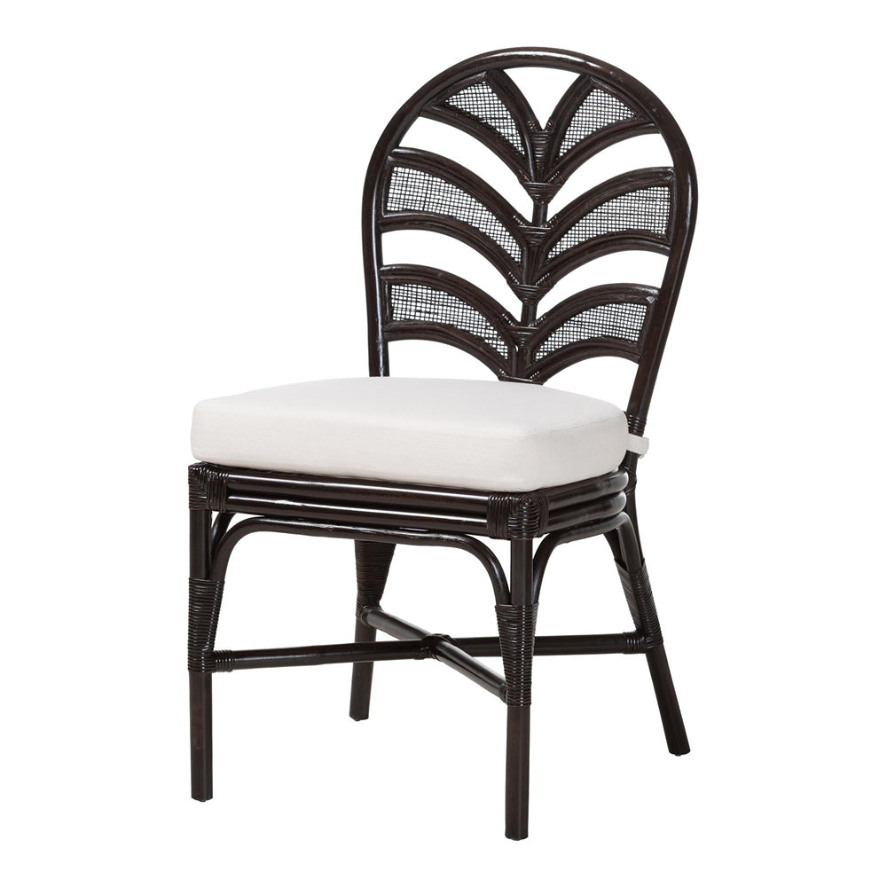 bali & pari - NivenDining Chair in Espresso - Niven-Rattan/Coffee Bean-Cushion-DC view 1