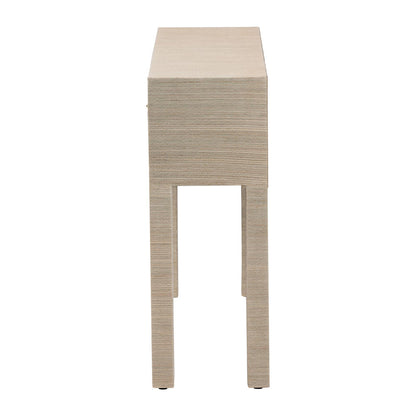 bali & pari  - Noah Console Table in Beige/Gold - Noah 2 DW-Beige-Grasscloth-Console Table view 4