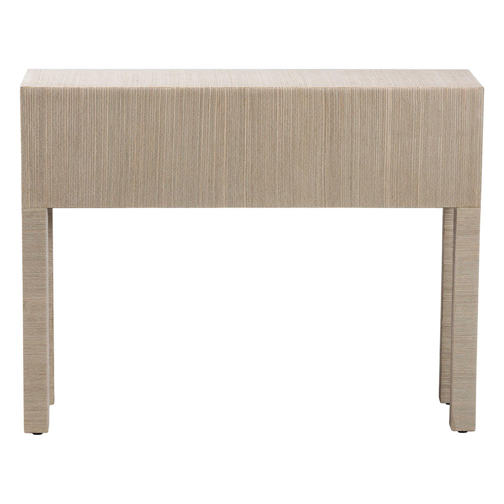 bali & pari  - Noah Console Table in Beige/Gold - Noah 2 DW-Beige-Grasscloth-Console Table view 5