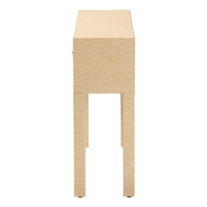 bali & pari  - Noah Console Table in Light Brown/Gold - Noah 2 DW-Light Brown-Grasscloth-Console Table view 4