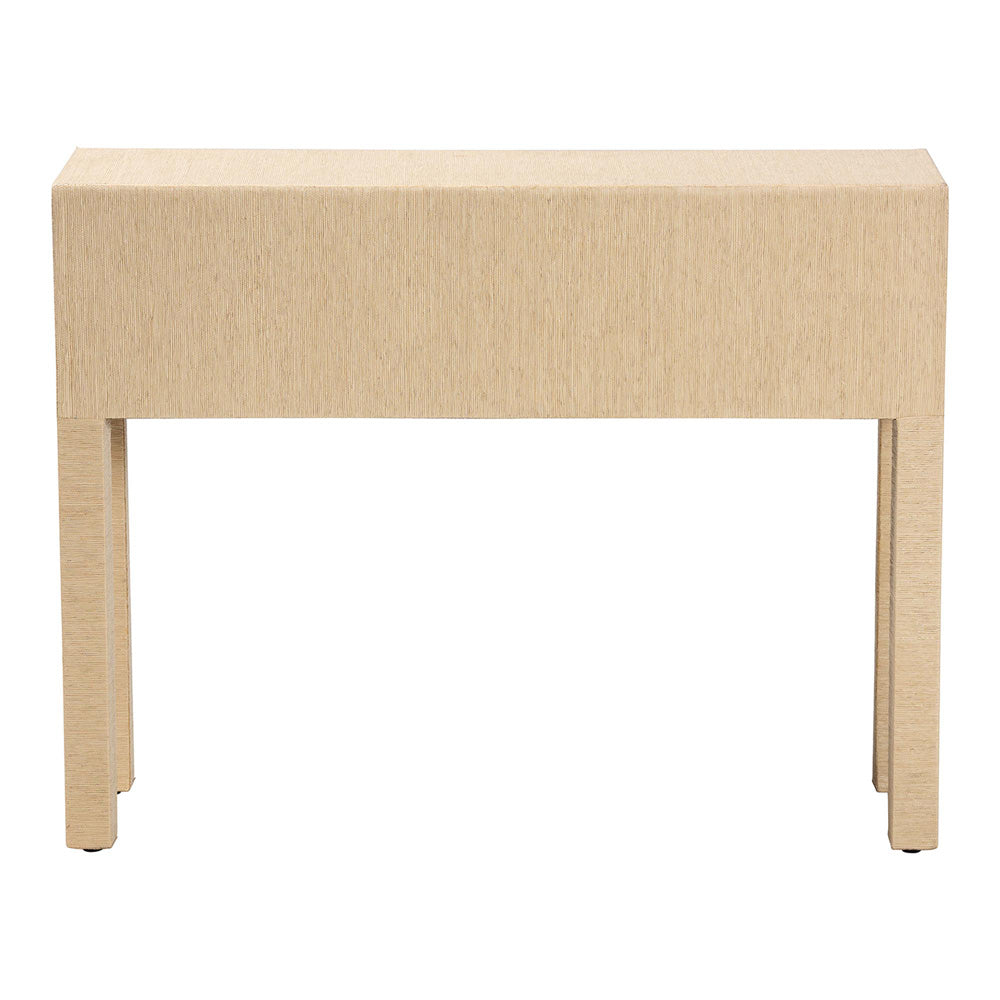 bali & pari  - Noah Console Table in Light Brown/Gold - Noah 2 DW-Light Brown-Grasscloth-Console Table view 5