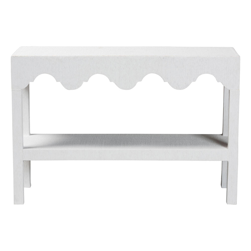 bali & pari  - Nolan Console Table in White - Nolan-Faux Raffia-Console Table view 2
