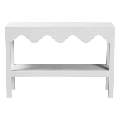 bali & pari  - Nolan Console Table in White - Nolan-Faux Raffia-Console Table view 2