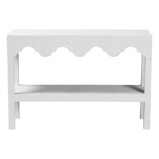 bali & pari  - Nolan Console Table in White - Nolan-Faux Raffia-Console Table view 2