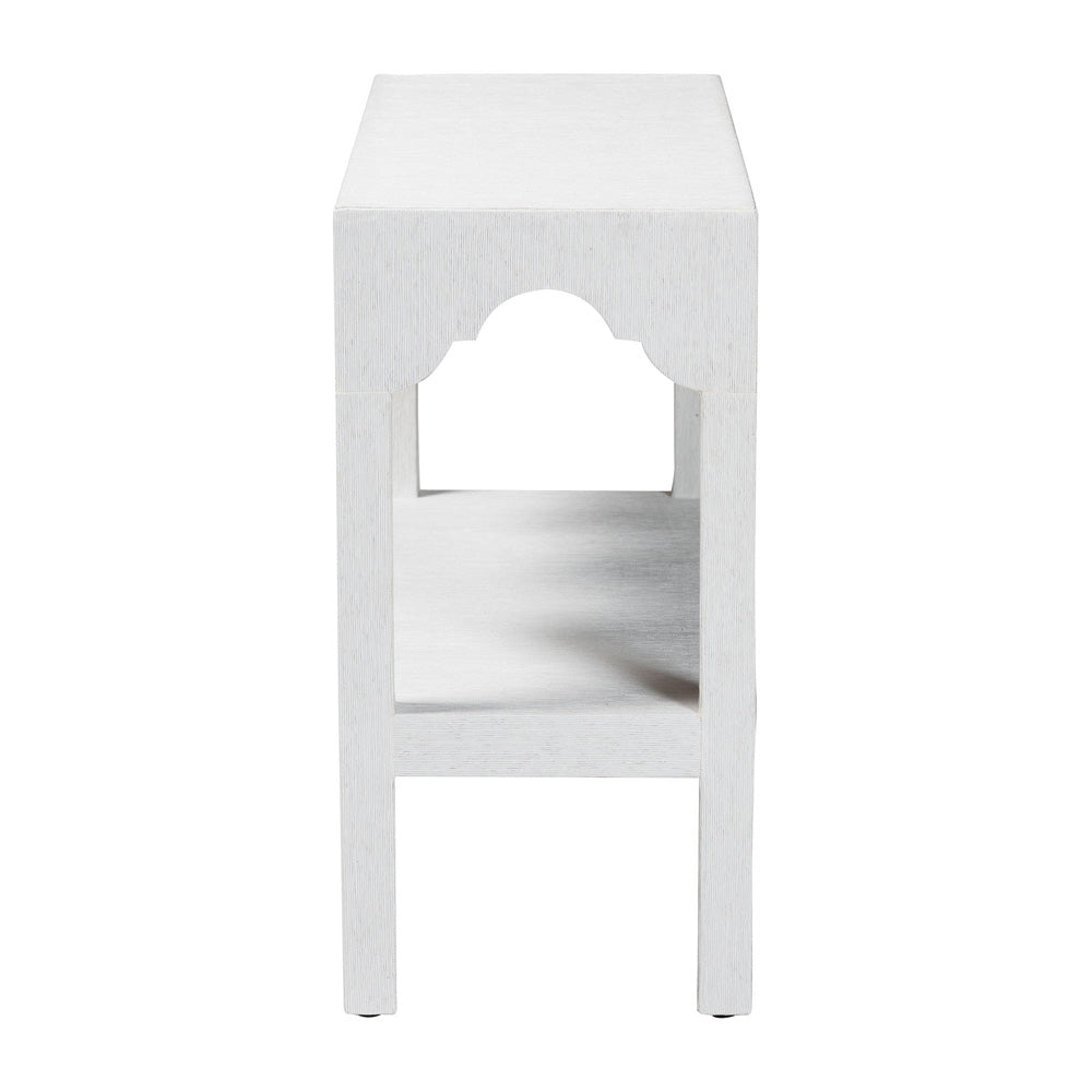 bali & pari  - Nolan Console Table in White - Nolan-Faux Raffia-Console Table view 3