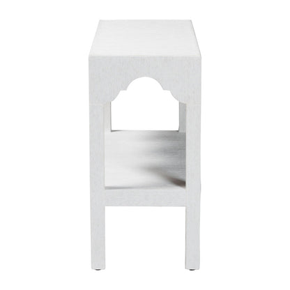 bali & pari  - Nolan Console Table in White - Nolan-Faux Raffia-Console Table view 3