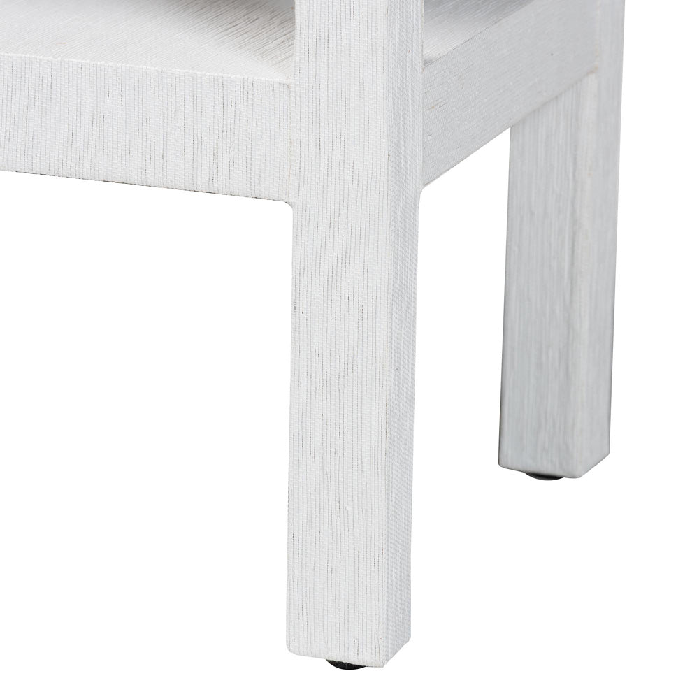 bali & pari  - Nolan Console Table in White - Nolan-Faux Raffia-Console Table view 5