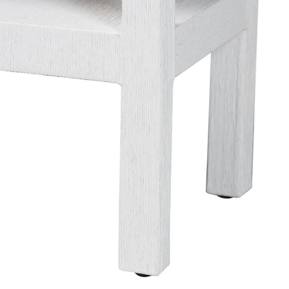 bali & pari  - Nolan Console Table in White - Nolan-Faux Raffia-Console Table view 5