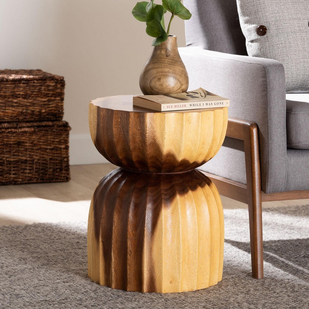 bali & pari - Noleta End Table in Natural Brown - Suar S/T 005-Natural-Side Table view 7