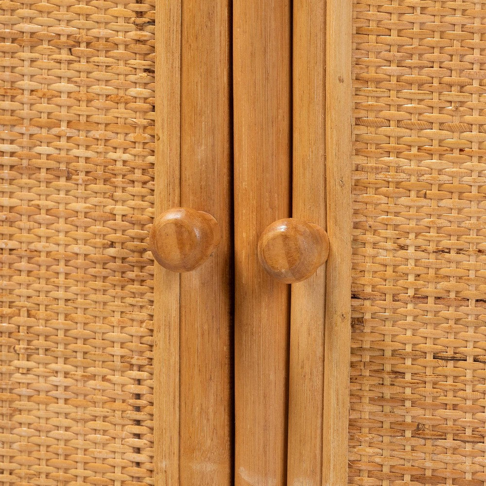 bali & pari - Noreen Storage Cabinet in Light Honey - Noreen-Light Honey Rattan-Shelf view 6