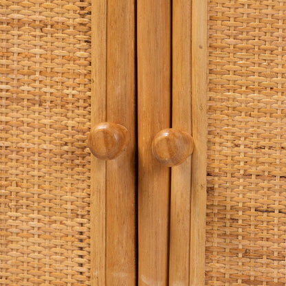 bali & pari - Noreen Storage Cabinet in Light Honey - Noreen-Light Honey Rattan-Shelf view 6