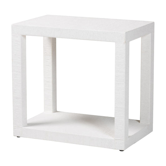 bali & pari - Oaklynn End Table in White - FBS205-S347 White-End Table view 1