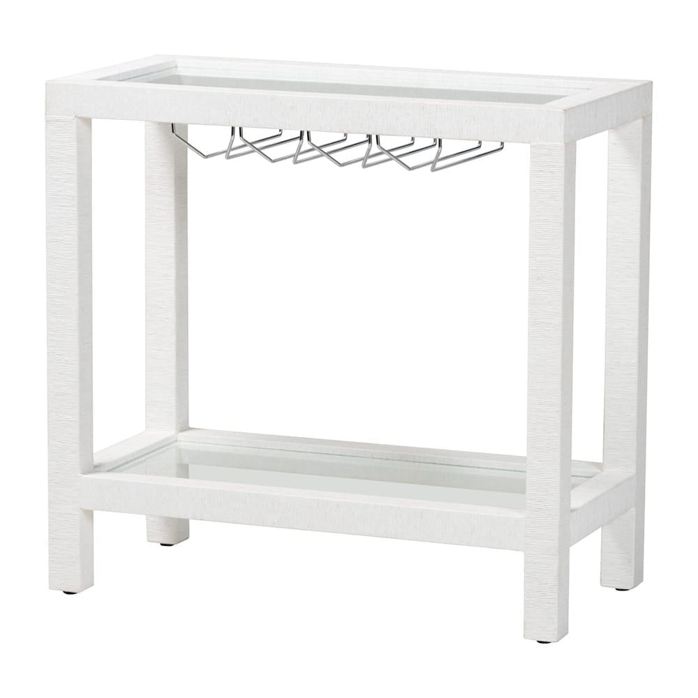 bali & pari - Oaklynn Wine Rack in White - FBS202A-S347 White/6mmRegGlass-Wine Rack view 1
