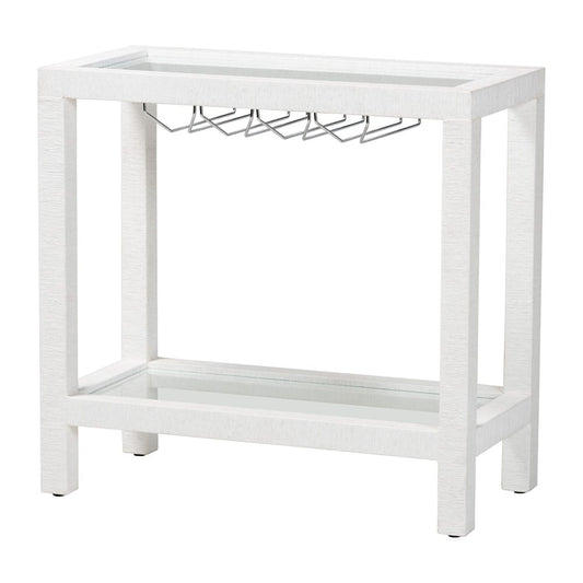 bali & pari - Oaklynn Wine Rack in White - FBS202A-S347 White/6mmRegGlass-Wine Rack view 1