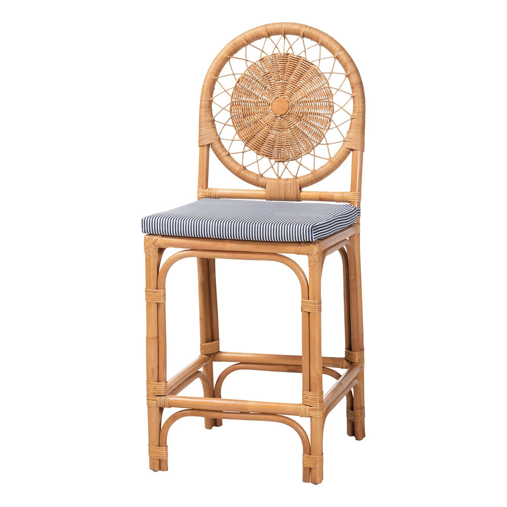 bali & pari - OberonCounter Stool in Light Honey - Oberon-Rattan/Light Honey-Cushion-CS view 1